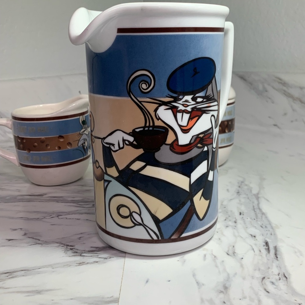 Looney Java Works Coffee Pitcher, Sugar Dish And Cream Cup Set 1995 - Picture 10 of 12